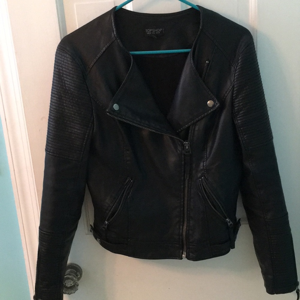 *CLASSIC* Topshop Faux Leather Moto Jacket